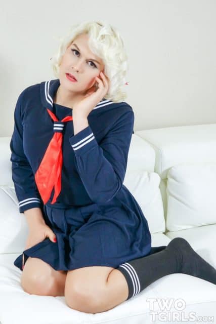 Isabella Sorrenti XXXBios - TS Isabella Sorrenti in sexy blue schoolgirl outfit with red tie and black knee high socks - TS schoolgirls Mayumi Sparkles and Isabella Sorrenti in We Should Be Studying Two Tgirls Isabella Sorrenti porn pics sfw
