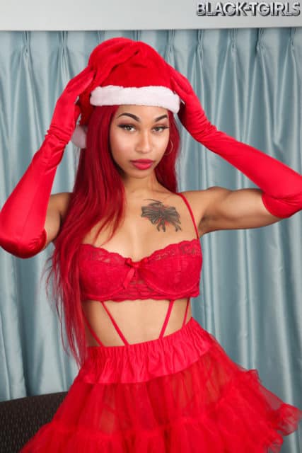 Megan Snow XXXBios - Megan Snow Xmas Special Black TGirls sfw pics - TS Megan Snow red hair in sexy Santa outfit porn pics - Megan Snow Grooby Girl pics