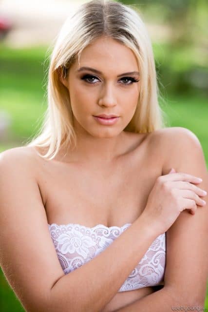 Athena Palomino XXXBios - Busty blonde pornstar Athena Palomino in sexy white lace top dress - Girlsway Web Young Athena Palomino porn pics sfw