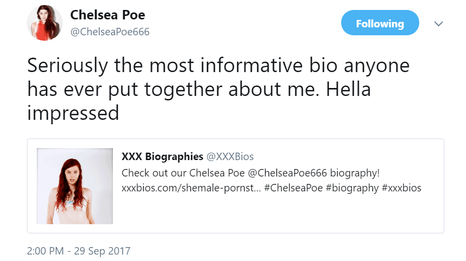 Chelsea Poe Twitter endorsement