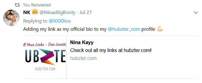 Nina Kayy Twitter endorsement
