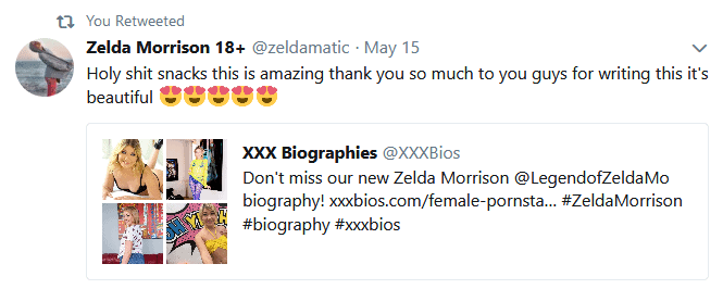Zelda Morrison Twitter endorsement
