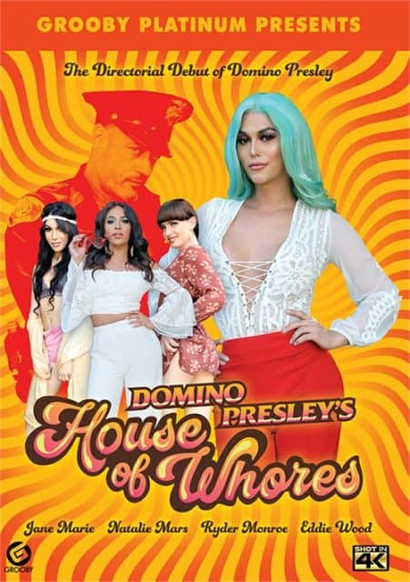 Domino Presley XXXBios - Domino Presley's House Of Whores box cover - TS Domino Presley directorial debut sfw pics