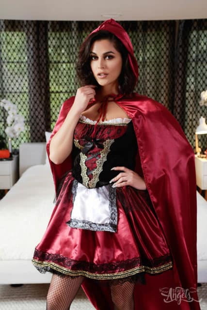 Domino Presley XXXBios - TS Domino Presley in sexy red riding hood outfit - TS Domino Presley Trans Angels sfw pics
