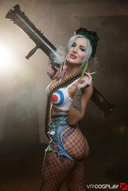 Alexxa Vice XXXBios - Tattooed British pornstar Alexxa Vice in sexy Tank Girl cosplay outfit with white top, ripped denim booty shorts and fishnets stockings showing off her amazing ass big butt booty - Tank Girl A XXX Parody VR Cosplay X Alexxa Vice porn pics sfw