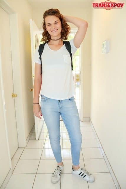 Nicole Knight XXXBios - TS Nicole Knight in sexy white tshirt, blue jeans and sneakers - Transex POV Nicole Knight porn pics