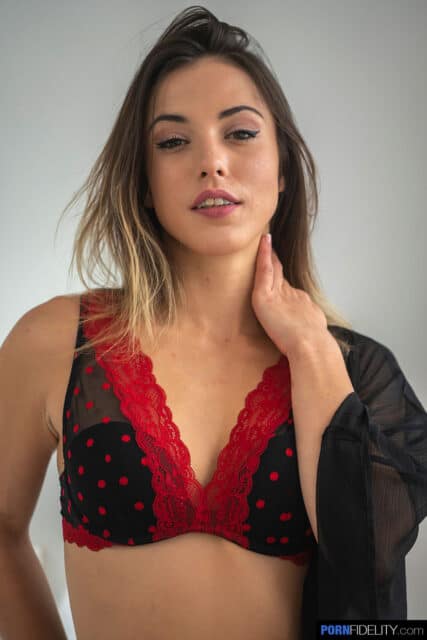 Anastasia Brokelyn XXXBios - Hot all natural brunette Spanish petite pornstar Anastasia Brokelyn shows off her big ass bubble butt booty in sexy black and red lacy lingerie stockings and suspenders with sheer black robe - Porn Fidelity Anastasia Brokelyn porn pics sfw